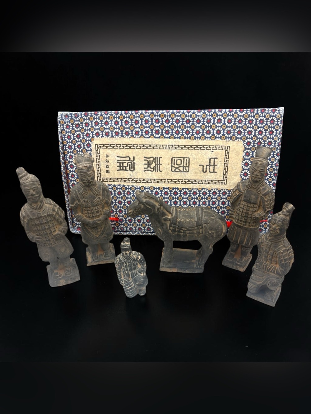 Vintage 6 Piece Set Qin Dynasty Terracotta Warriors w/ Box Collectible Figurines
